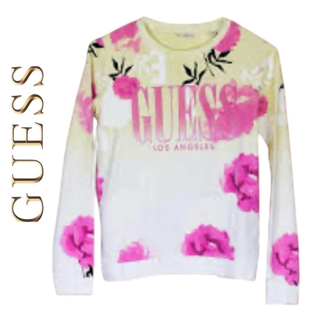 Guess Girls Ombre Floral Sweater Size 14yrs
